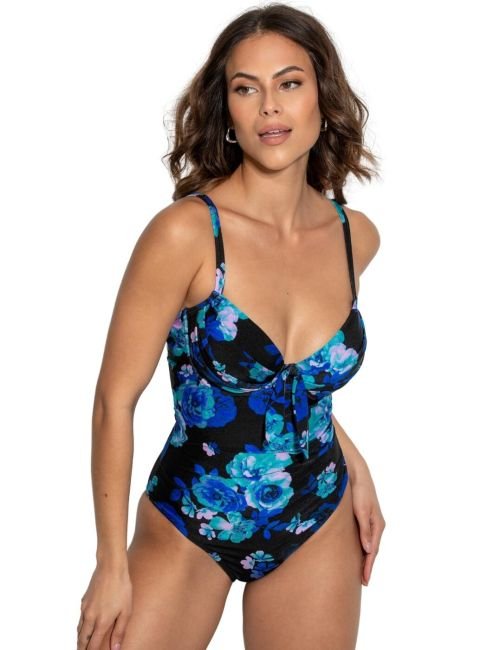 Pour Moi Portofino Padded Swimsuit - Black Floral