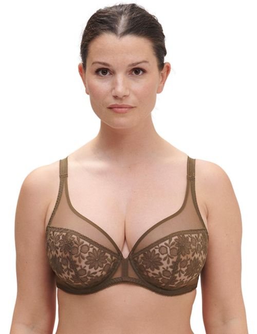 Simone Perele Amazone Plunge Full Cup Bra - Nomad Green