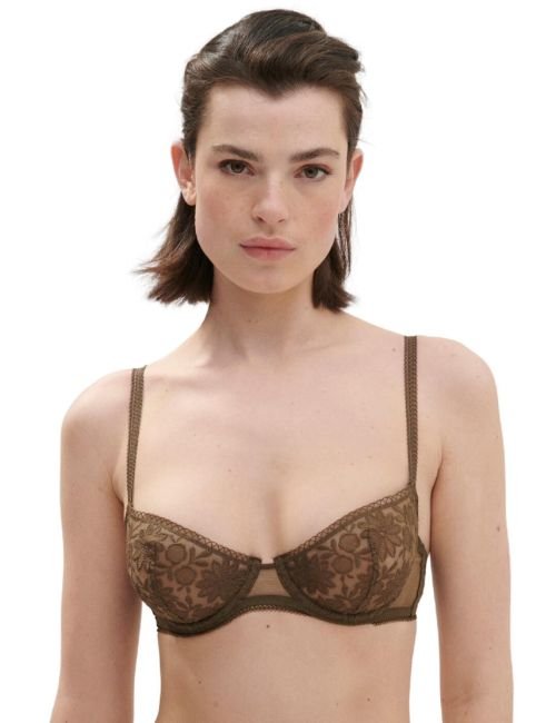 Simone Perele Amazone Half Cup Bra - Nomad Green