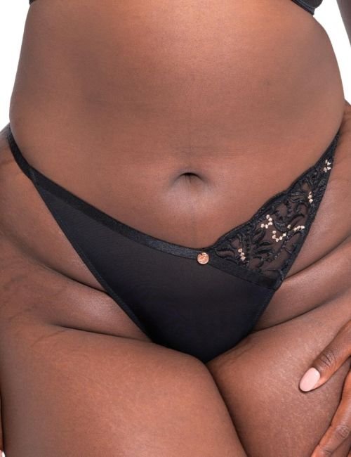 Scantilly by Curvy Kate Ornate Thong - Black