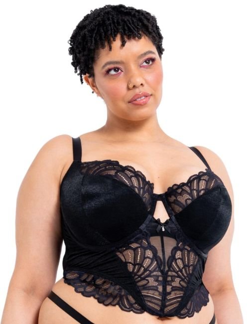 Curvy Kate Boost Bombshell Padded Balcony Longline Bra - Black Sparkle