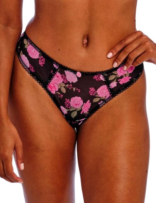 Freya Rose Blossom Thong - Black Rose