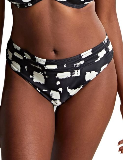 Panache Midi Bikini Brief - Black Sand Print