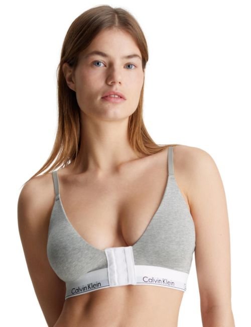 Calvin Klein Modern Cotton Triangle Post Surgery Bra - Grey Heather
