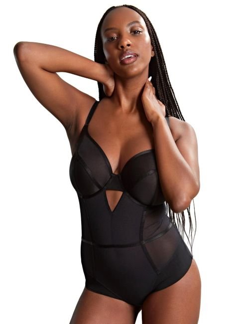 Panache Tango Essence Plunge Bodysuit - Obsidian