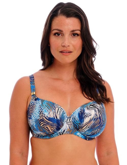 Fantasie Seraya Sands Underwired Gathered Full Cup Bikini Top - Denim