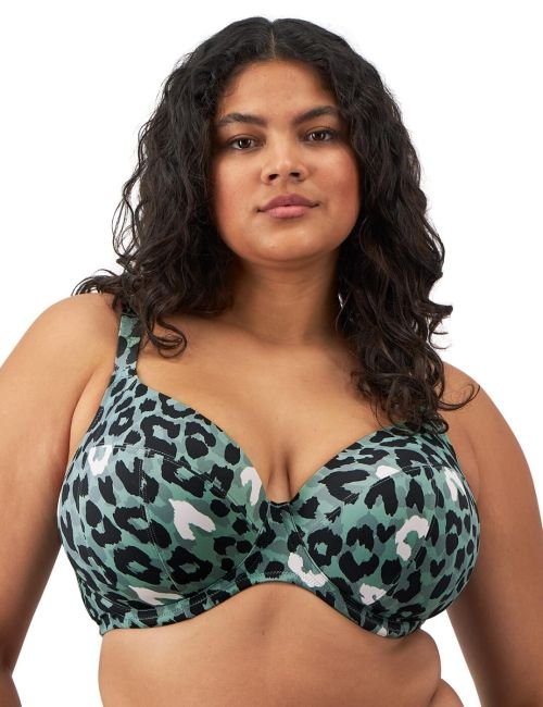 Elomi Jungle Bay Plunge Bikini Top - Olive