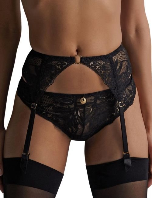 Aubade Gold Pleasure Suspender Belt - Black light
