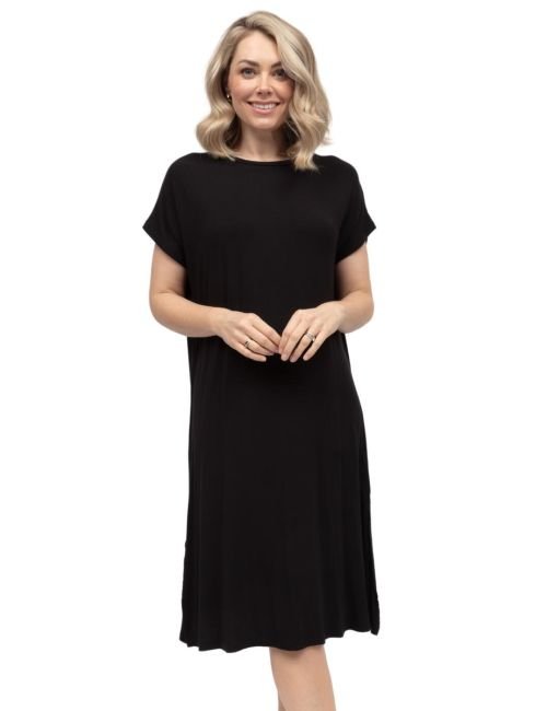 Cyberjammies Parker Jersey Long Nightdress - Black