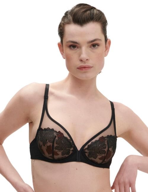 Simone Perele Dahlia Plunge Bra - Copper Black