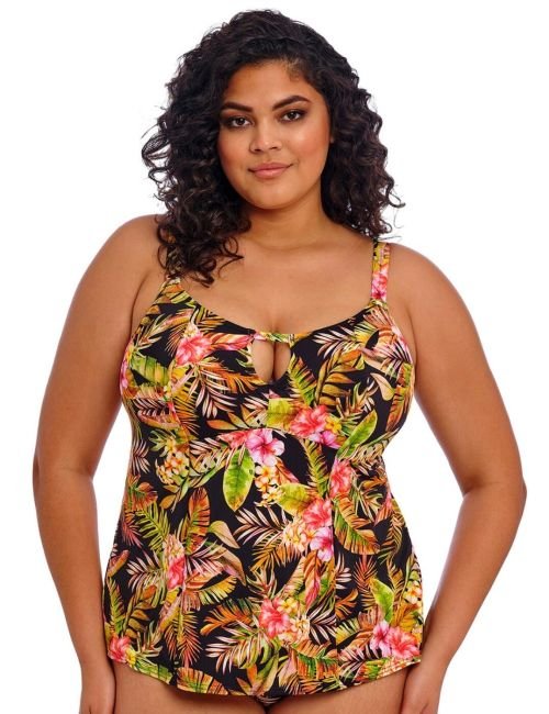 Elomi Tiger Valley Moulded Tankini Top - Black
