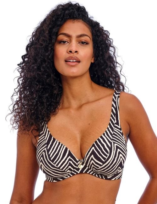 Freya Fiji Falls High Apex Bikini Top - Black