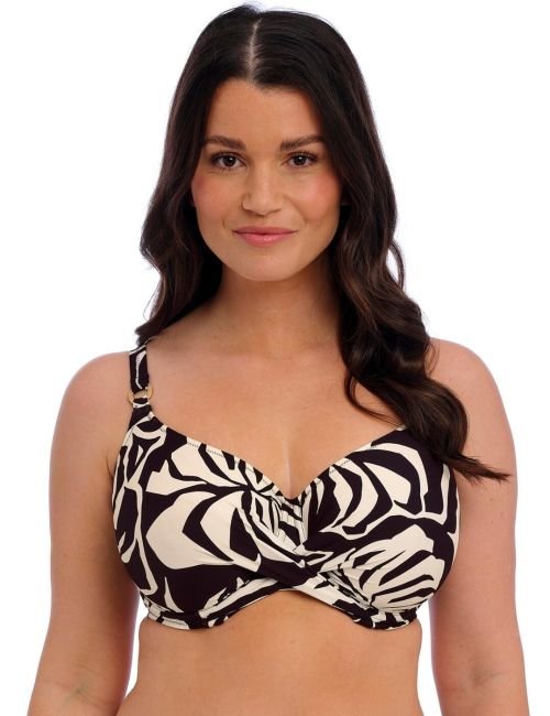 Fantasie Aruba Nights Underwired Full Cup Bikini Top - Black and Cream
