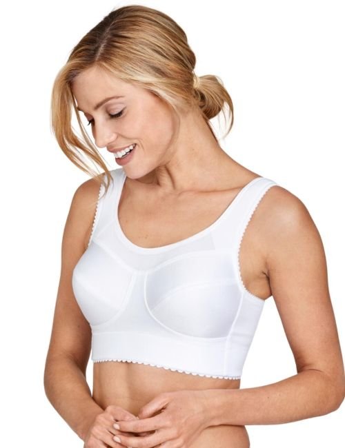 Miss Mary Of Sweden Cotton Simplex Activity Non Wired Bra - White
