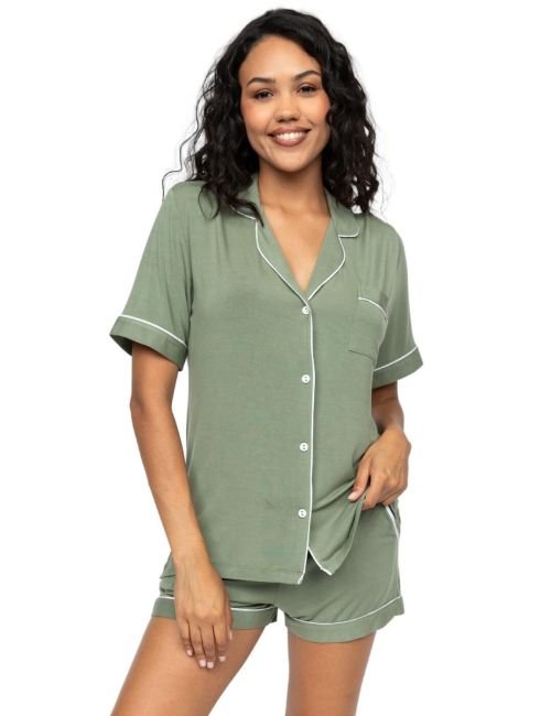 Cyberjammies Lea Revere Jersey Shorty Brief Set - Sage Green