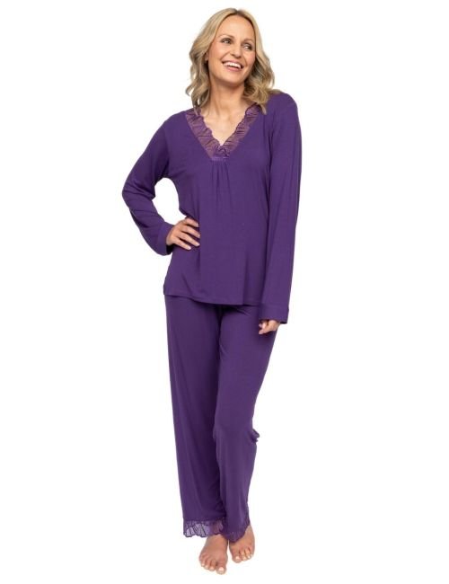 Cyberjammies Nora Rose Elsie Long Sleeve Pyjama Set - Purple