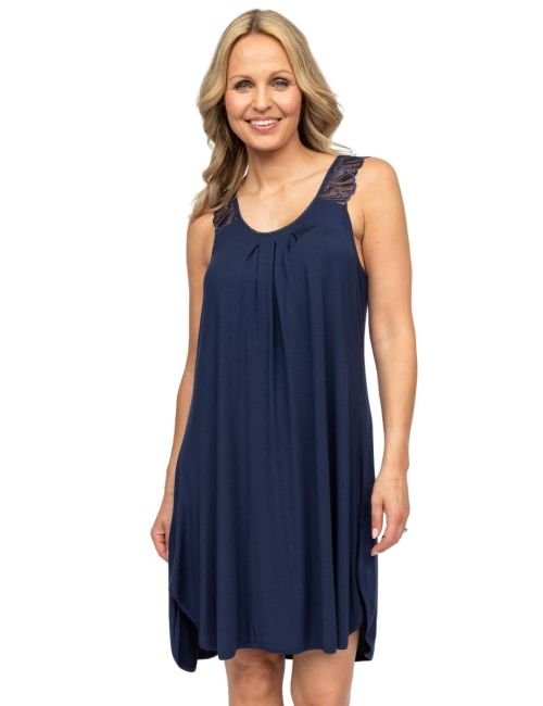 Cyberjammies Nora Rose Louisa Jersey Swing Nightdress - Navy