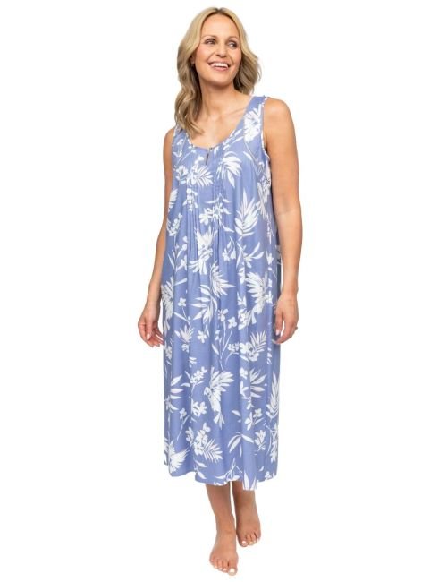 Cyberjammies Nora Rose Brooke Bird Print Long Nightdress - Cornflower Blue