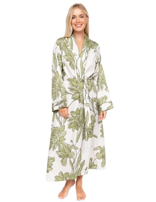 Cyberjammies Fable & Eve London Chiswick Floral Long Robe - Cream Mix