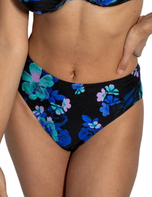 Pour Moi Portofino High Leg Control Bikini Brief - Black Floral