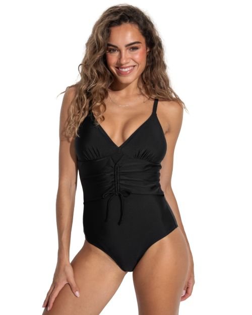 Pour Moi Maya Bay Adjustable Front Tummy Control Swimsuit - Black