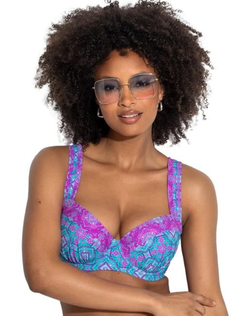 Pour Moi Venice Beach Lightly Padded Bikini Top - Aquaburst