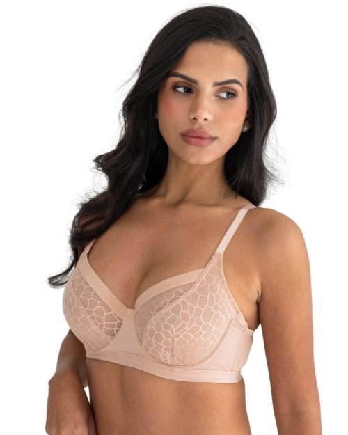 Pour Moi Geo Sculpt Underwired Bra - Toffee