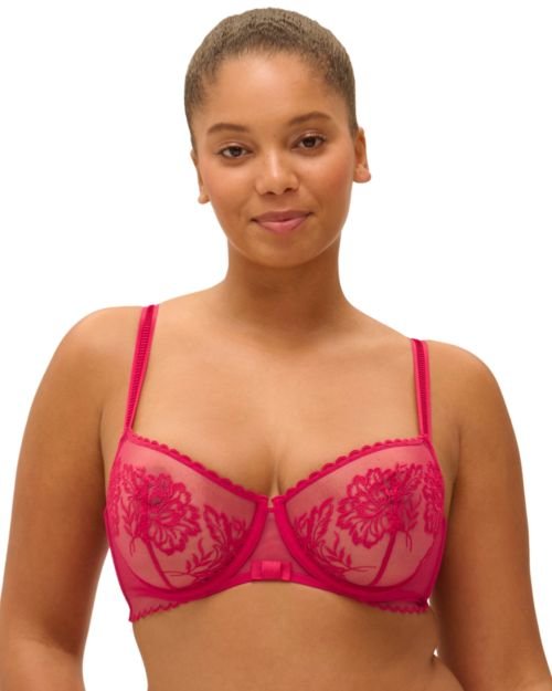 Simone Perele Romance Half Cup Bra - Cranberry