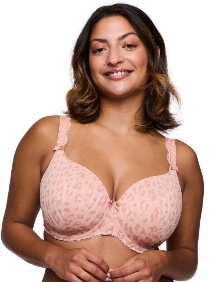 PrimaDonna Madison Padded Heartshape Bra - Full Cup, Checked Fabric & Lace, Underwire Support