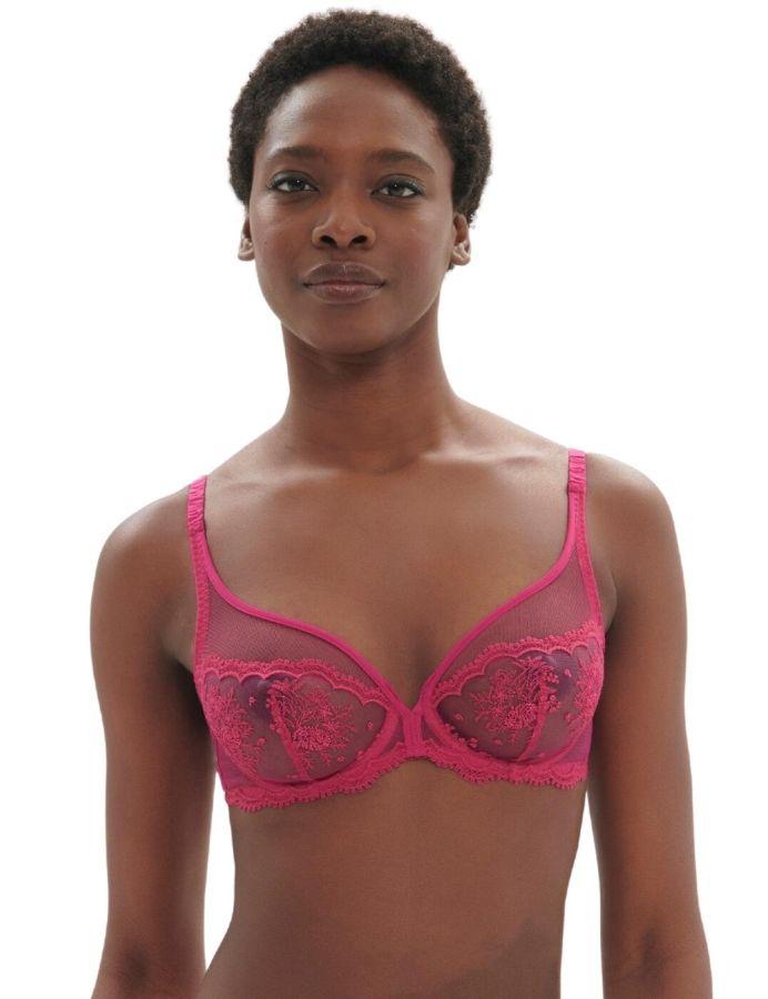 Simone Perele Intrigue Plunging Underwired Bra Disco Pink