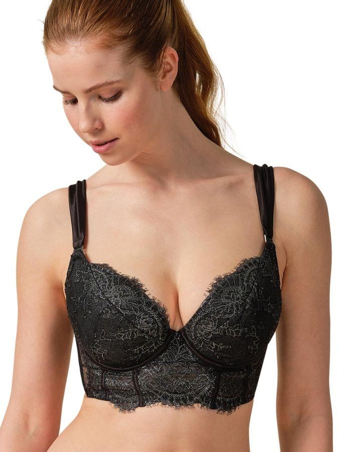 Gossard VIP Intrigue Padded Longline Bra Black Belle Lingerie