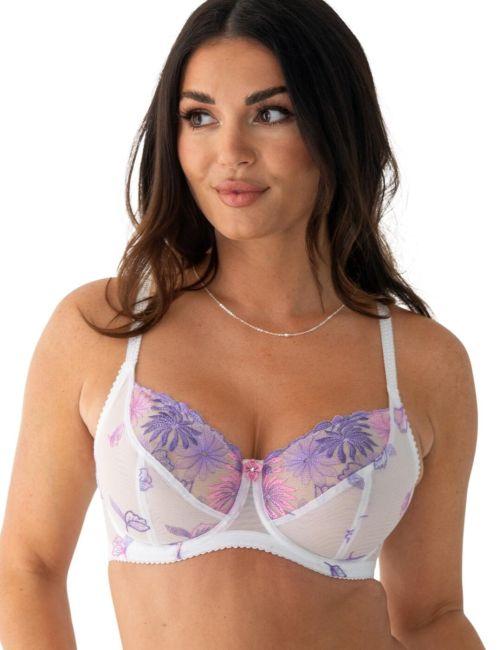 Pour Moi St Tropez Underwired Full Cup Bra - White/Pink/Purple