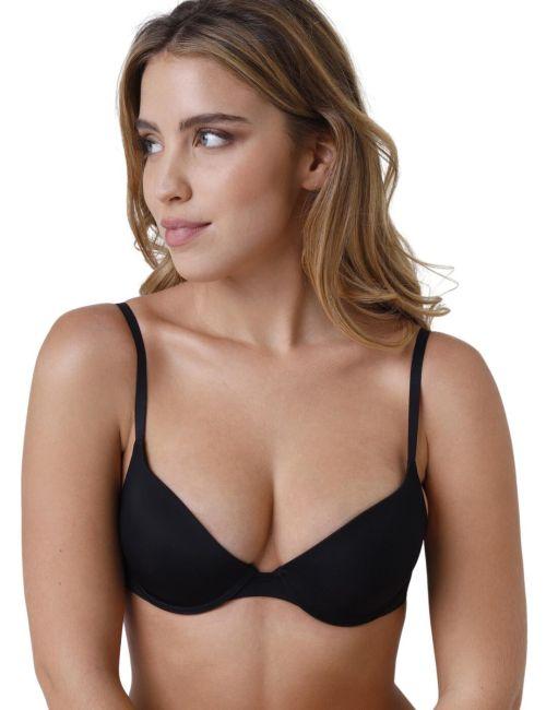 Wonderbra Invisible Push Up T Shirt Bra - Black