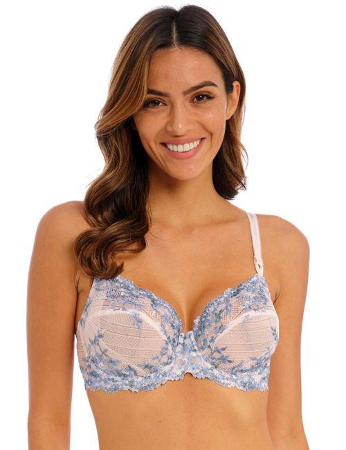 Wacoal Embrace Lace Underwired Bra - Pastel Parchment/Blue Multi