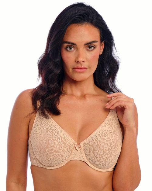 Wacoal Halo Lace Underwired Plunge Bra - Naturally Nude