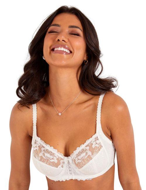 Pour Moi Sofia Lace Embroidered Side Support Bra - White