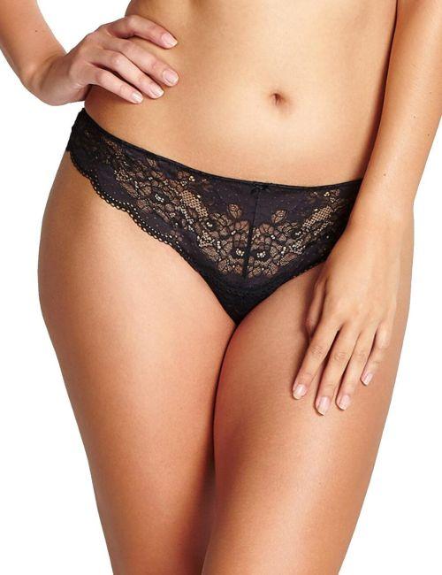 Panache Clara Thong - Charcoal/Black