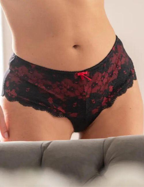 Pour Moi Amour Shorty Brief - Black/Scarlet