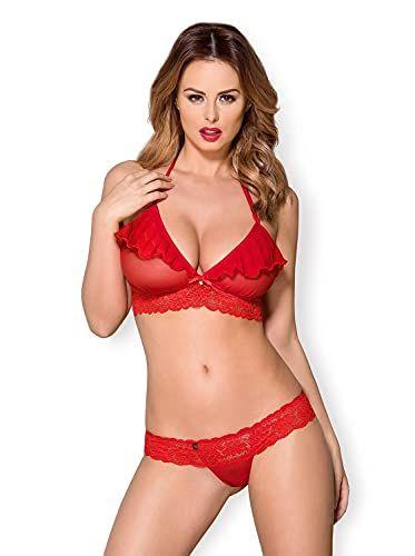 Obsessive 2 Piece Bra Set - Red