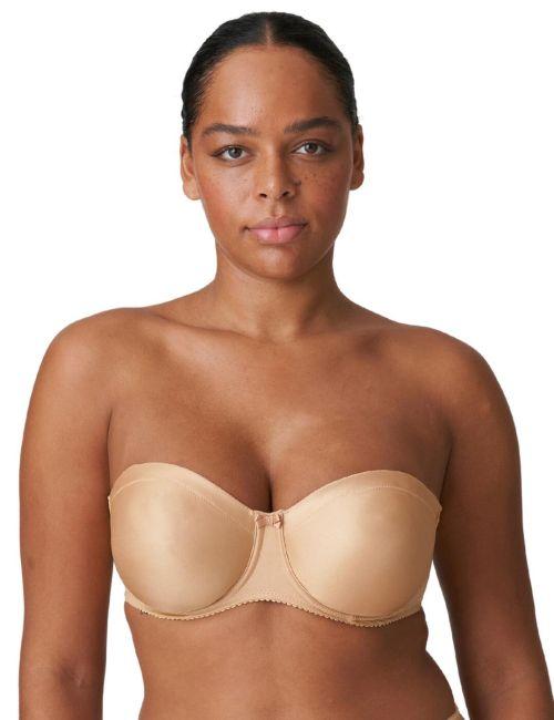 Prima Donna Satin Strapless Bra - Cognac