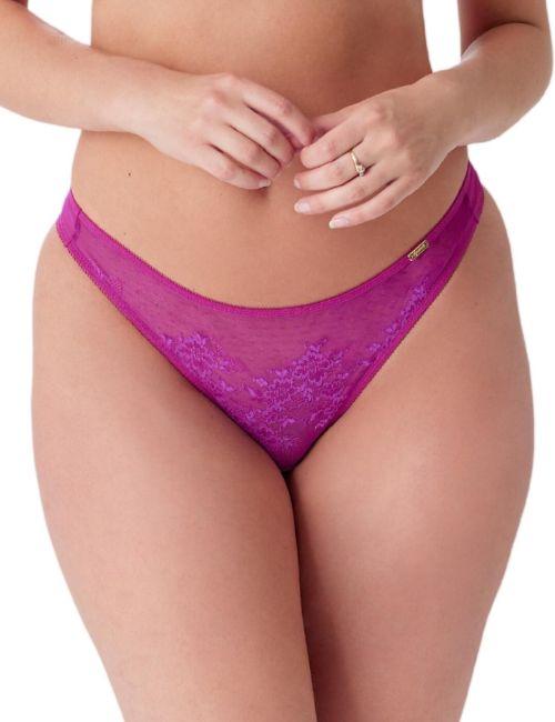 Gossard Glossies Lace Thong - Vivid Fuchsia