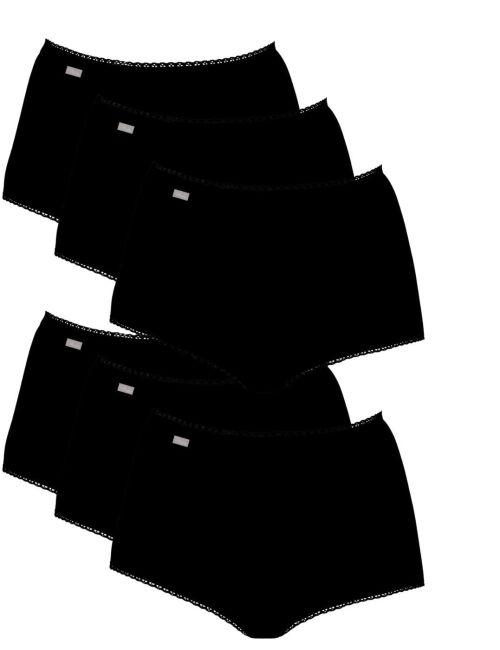 Playtex Pure Cotton Maxi Stretch Brief 6 Pack - Black