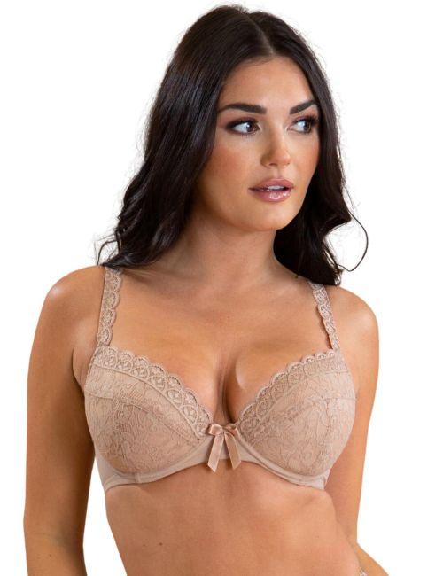 Pour Moi Rebel Padded Plunge Bra - Almond