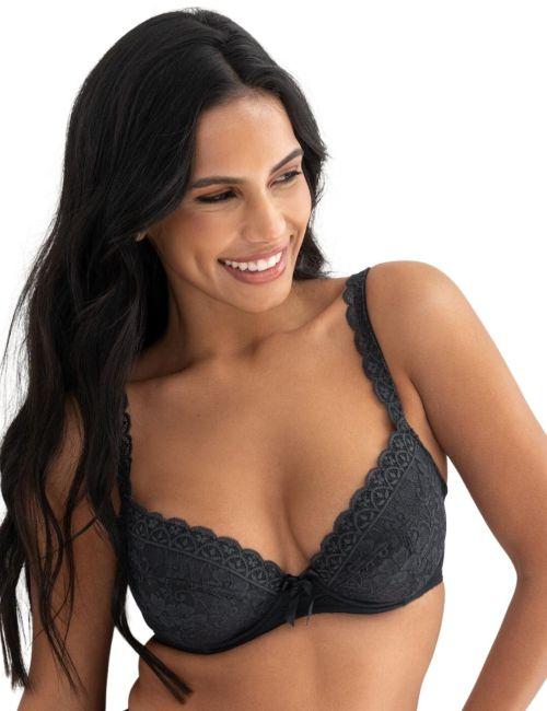 Pour Moi Rebel Padded Plunge Bra - Smoke