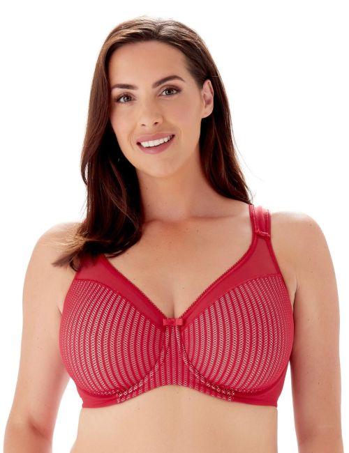 Berlei Beauty Stripe Smoothing Minimiser Bra - Passion Red