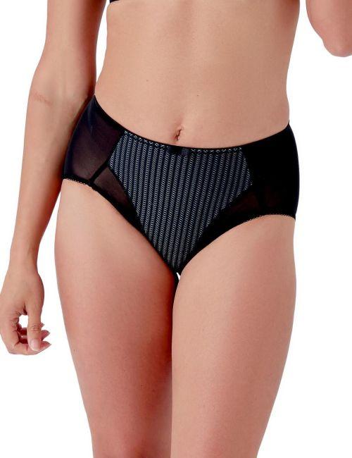 Berlei Beauty Stripe Deep Brief - Black/Grey
