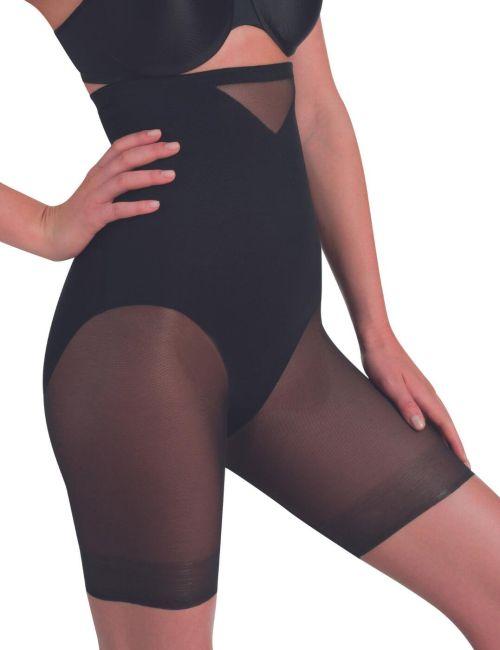 Miraclesuit Sexy Sheer High Waist Thigh Slimmer - Black