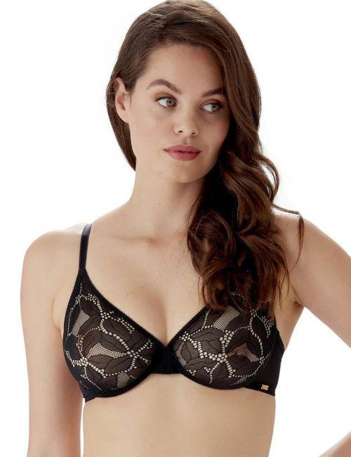 Gossard Glossies Lotus Sheer Bra - Black