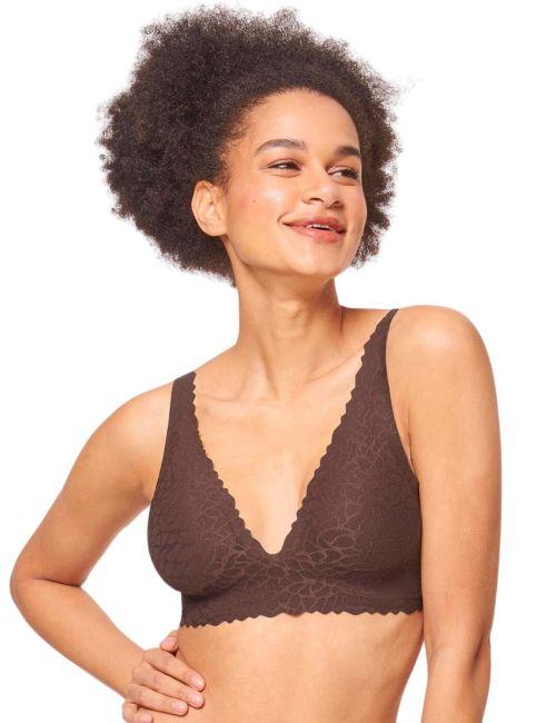 Sloggi Zero Feel Lace 2.0 Bralette Top - Ebony Brown