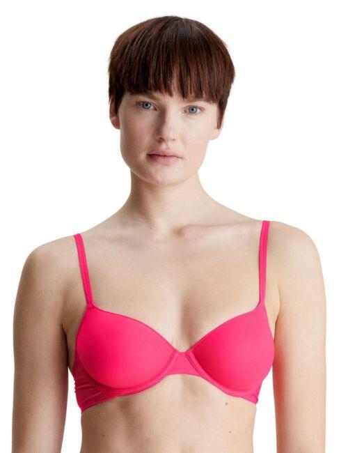 Calvin Klein Sheer Marquisette Lightly Lined Demi Bra - Cerise Lipstick
